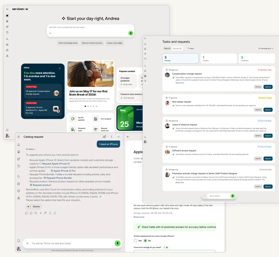 Employee Slate conversational / task-first view