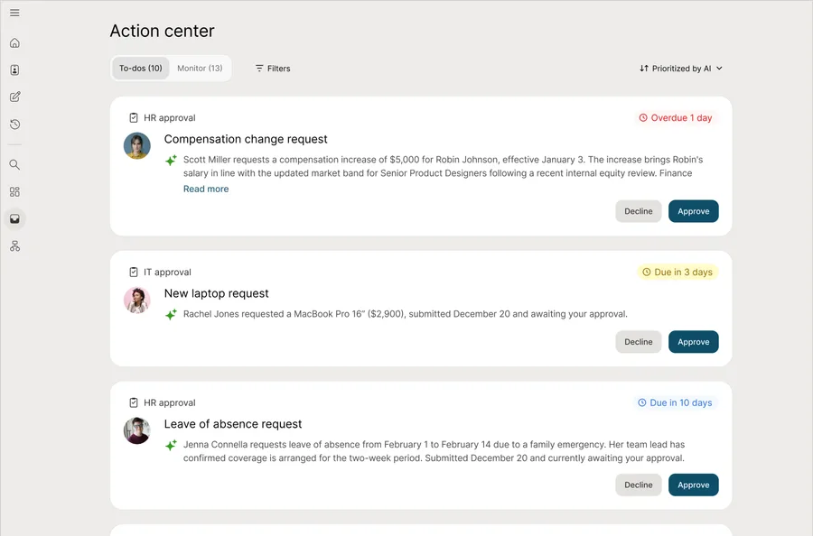 Filters panel with completed items buried, from usability test screens