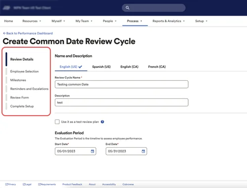 Setup wizard — guided review configuration